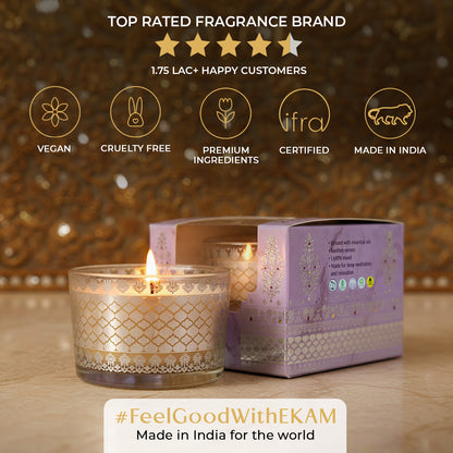 Mahogany Scented Bowl Candle, 85 g| Festive Sheesh Mahal Collection, 2025-26