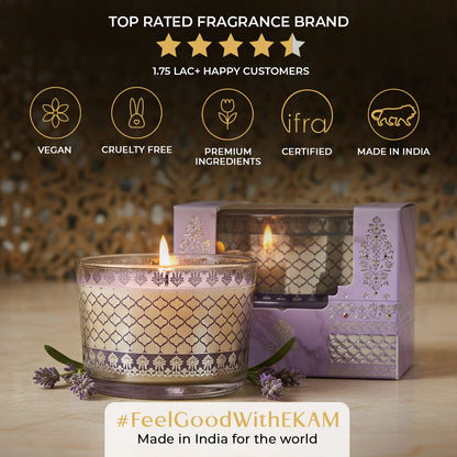 Lavender Scented Bowl Candle, 85 g| Festive Sheesh Mahal Collection, 2025-26