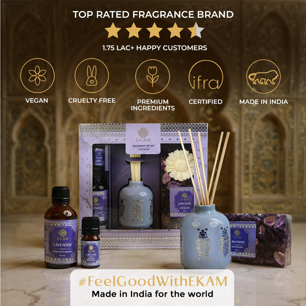 Lavender Scented Reed Diffuser &amp; Potpourri Gift Set| Festive Sheesh Mahal Collection, 2025-26