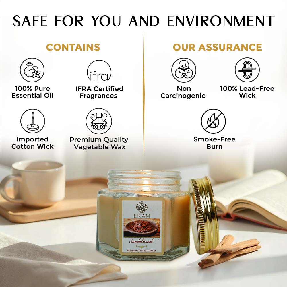 Sandalwood Hexa Jar Scented Candle