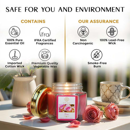 Rose Hexa Jar Scented Candle