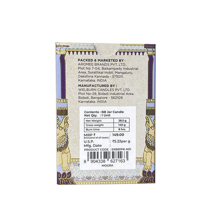 Mogra Scented Jar Candle, 28.5 g | Festive Stone Palace Collection, 2025-26