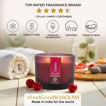 Cranberry 3 Wick Scented Candle