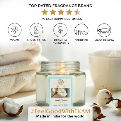 Fresh Cotton Hexa Jar Scented Candle