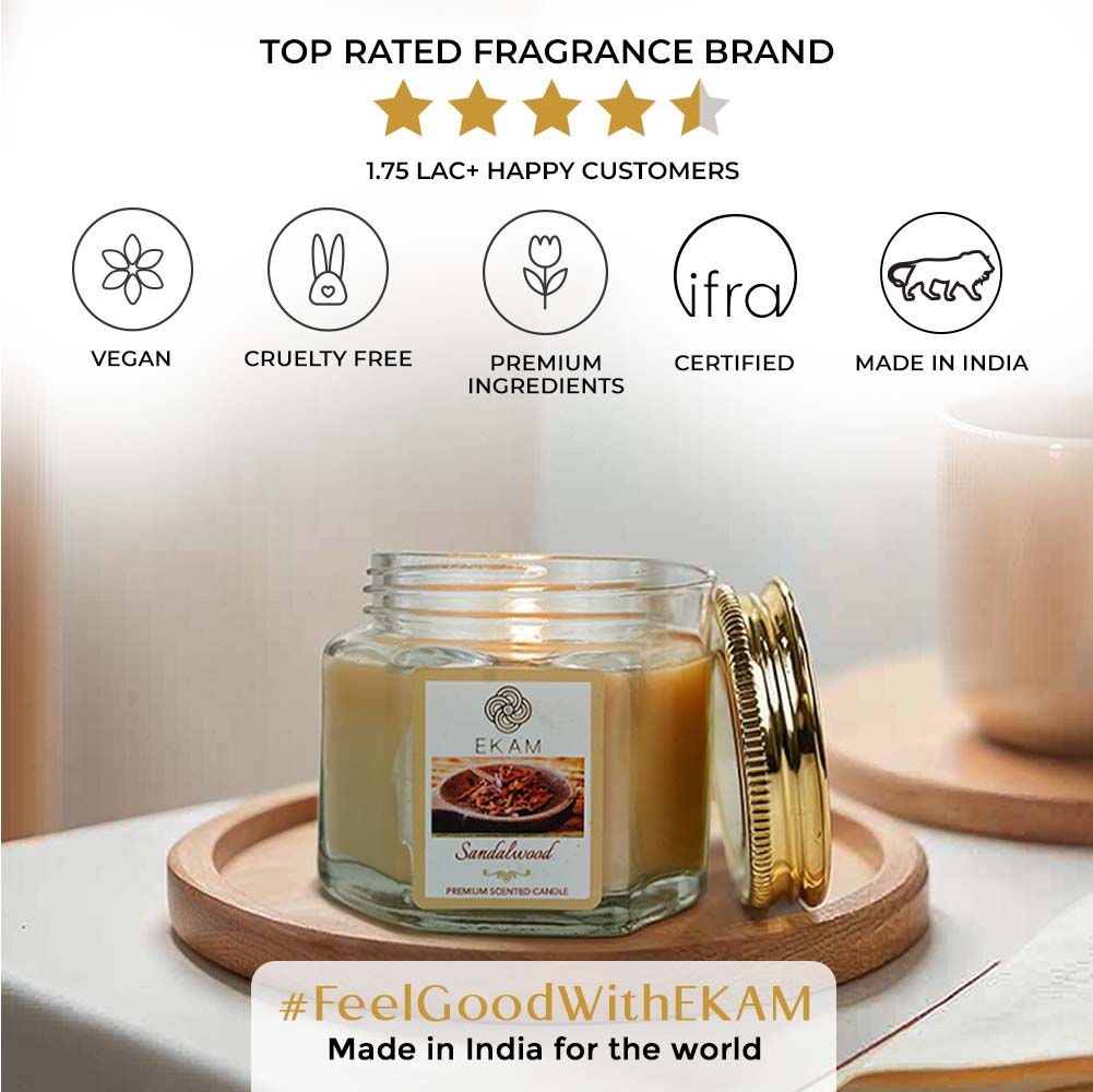 Sandalwood Hexa Jar Scented Candle