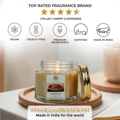 Sandalwood Hexa Jar Scented Candle