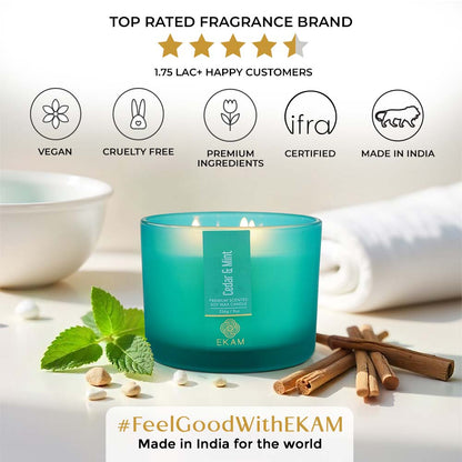 Cedar &amp; Mint 3 Wick Scented Candle