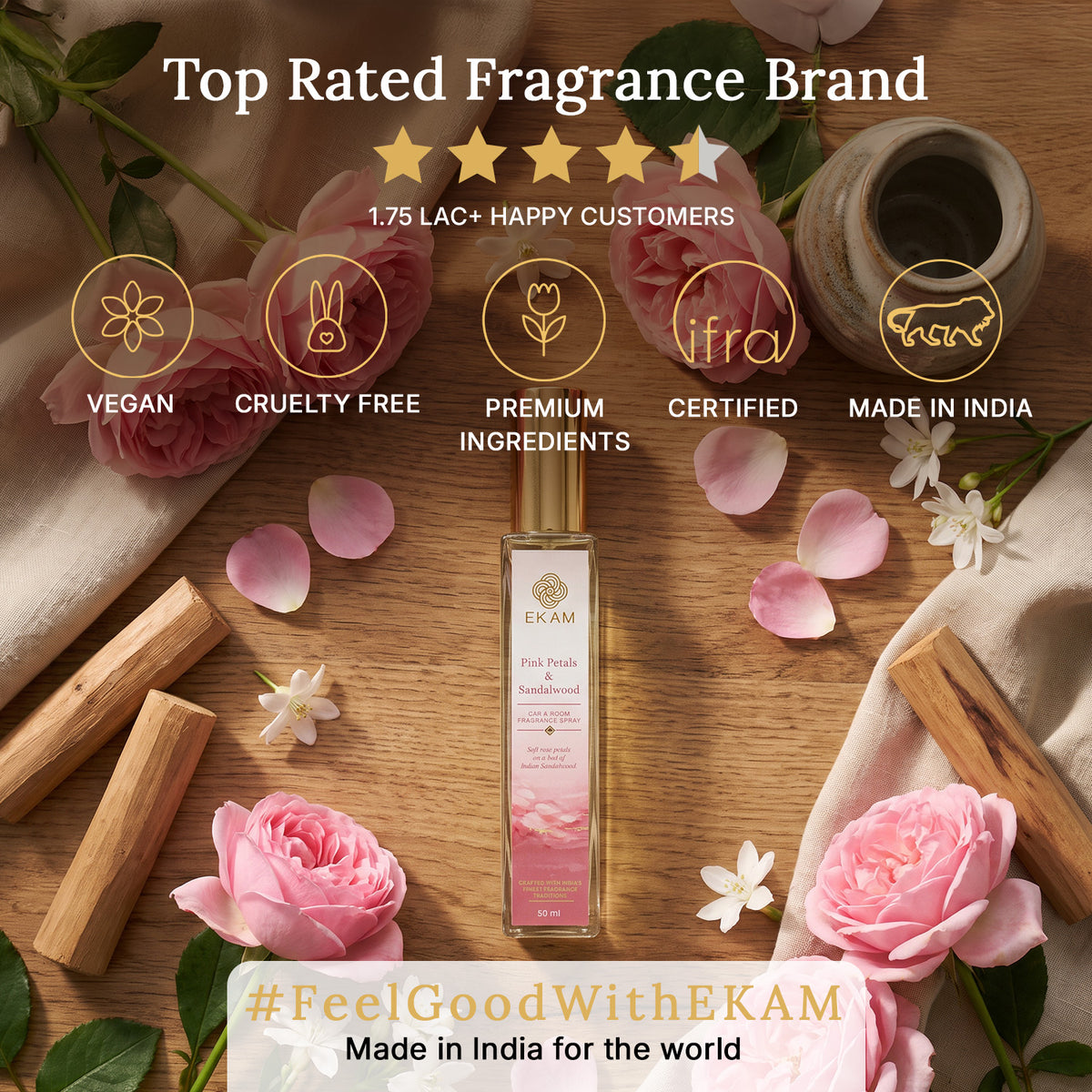 PINK PETALS &amp; SANDALWOOD ROOM &amp; CAR SPRAY