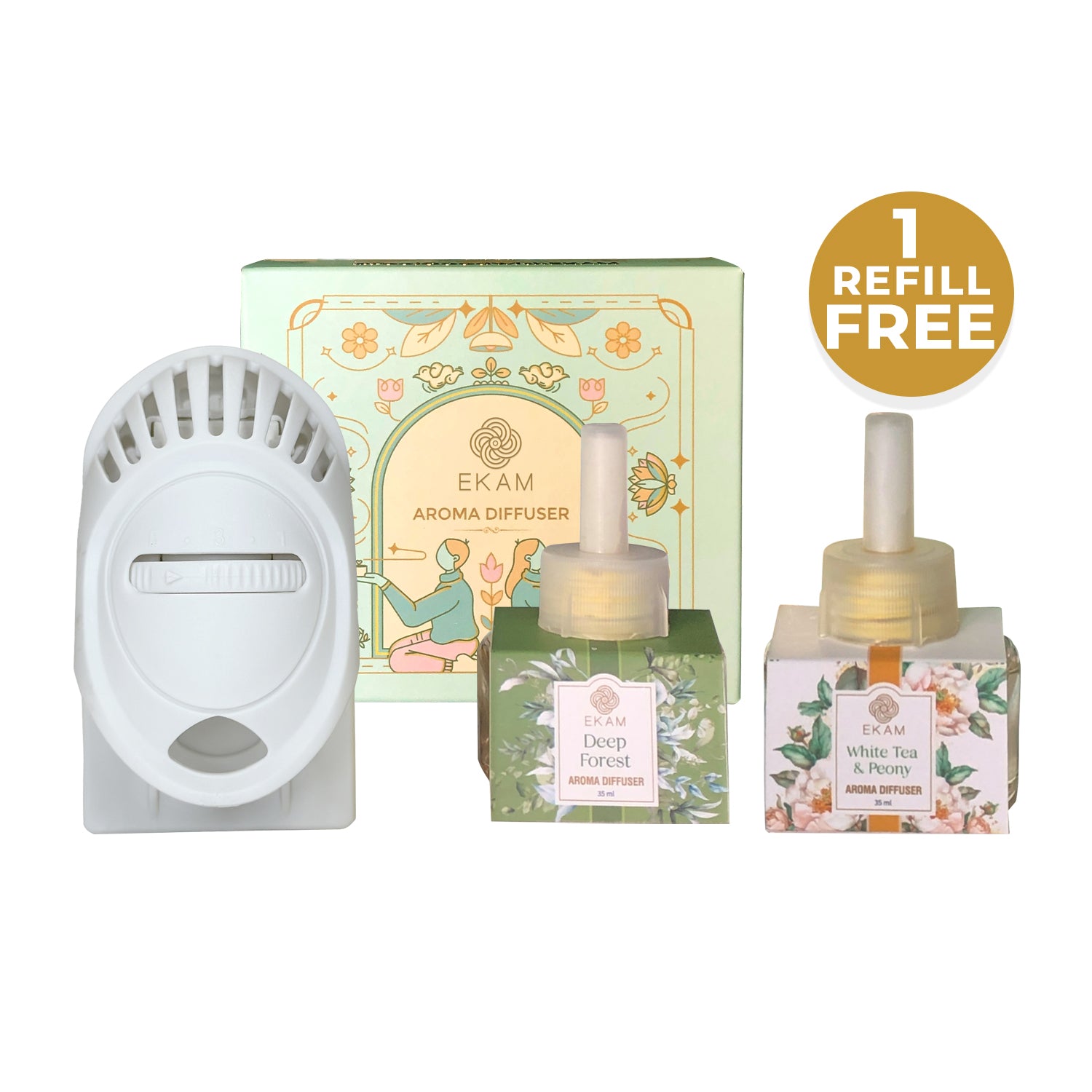 Deep Forest Scented Aroma Diffuser and 1 Refill Free