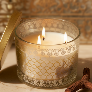 Mahogany Scented 3 Wick Candle, 213 g| Festive Sheesh Mahal Collection, 2025-26