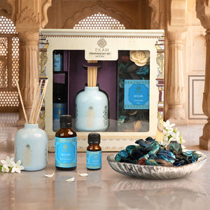 Mogra Scented Reed Diffuser & Potpourri Gift Set| Festive Stone Palace Collection, 2025-26