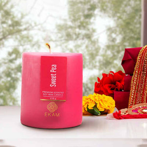 Sweet Pea Pillar Scented Candle