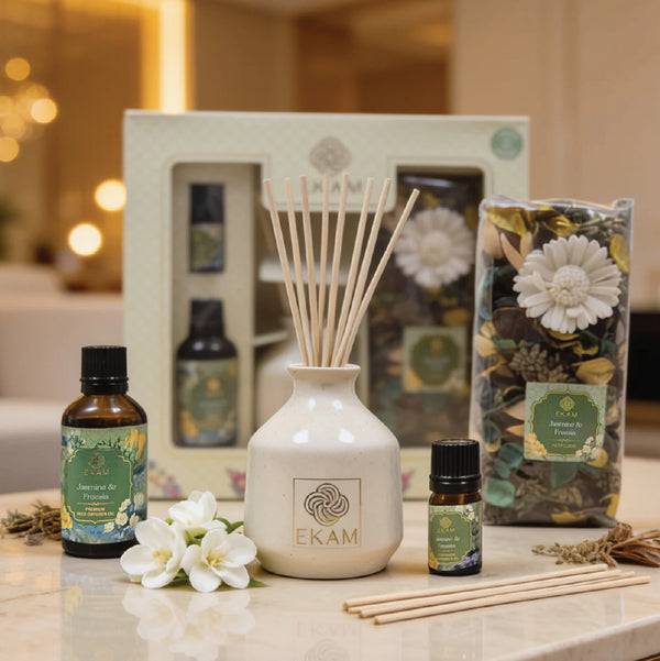 Jasmine & Freesia Reed Diffuser & Potpourri Gift Set
