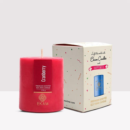 Cranberry Pillar Scented Candle