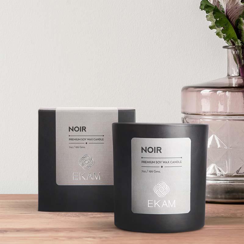 Noir Premium Soy Wax Candle, Manly Indulgence Series