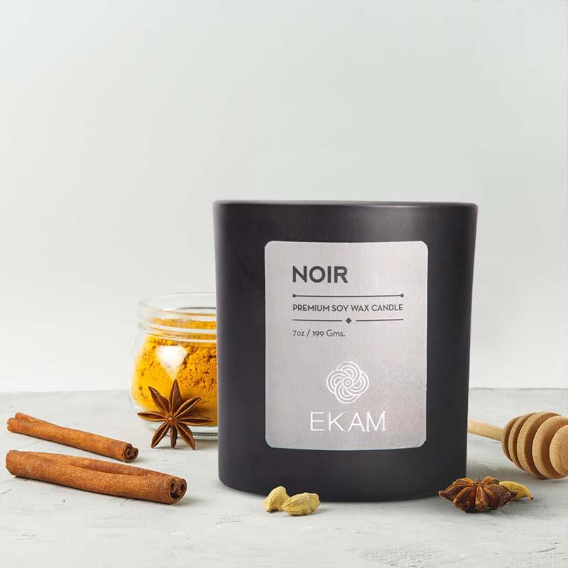 Noir Premium Soy Wax Candle, Manly Indulgence Series