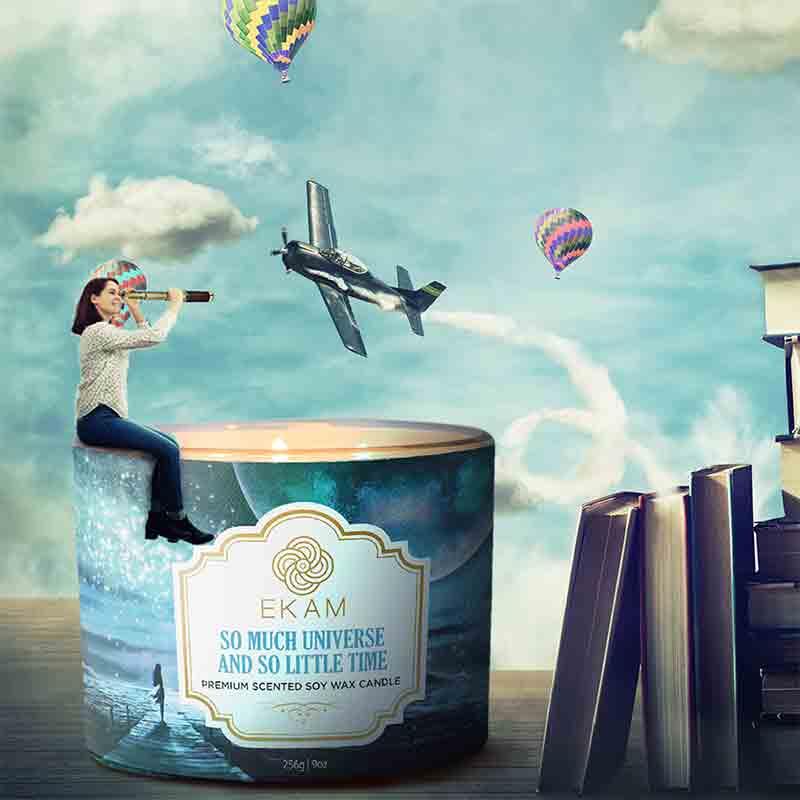 So Much Universe and So Little Time 3 Wick Soy Wax Scented Candle