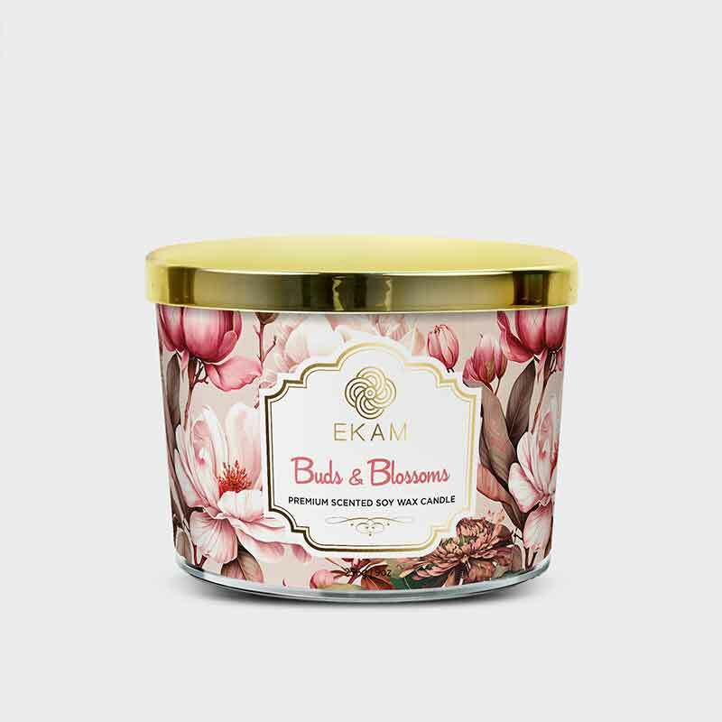 Buds &amp; Blossoms Scented 3 Wick Candle