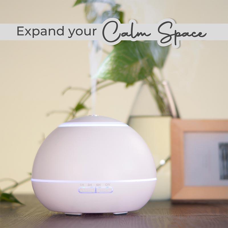 Aroma Diffuser with True Joy, Inner Strength, Be Calm, and Self Love Wellness Oils (GX-17K White)