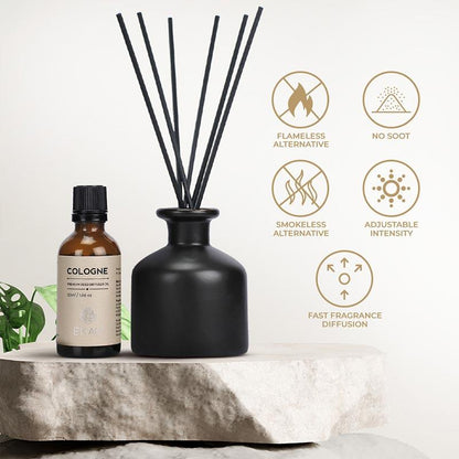 Cologne Premium Reed Diffuser Set, Manly Indulgence Series
