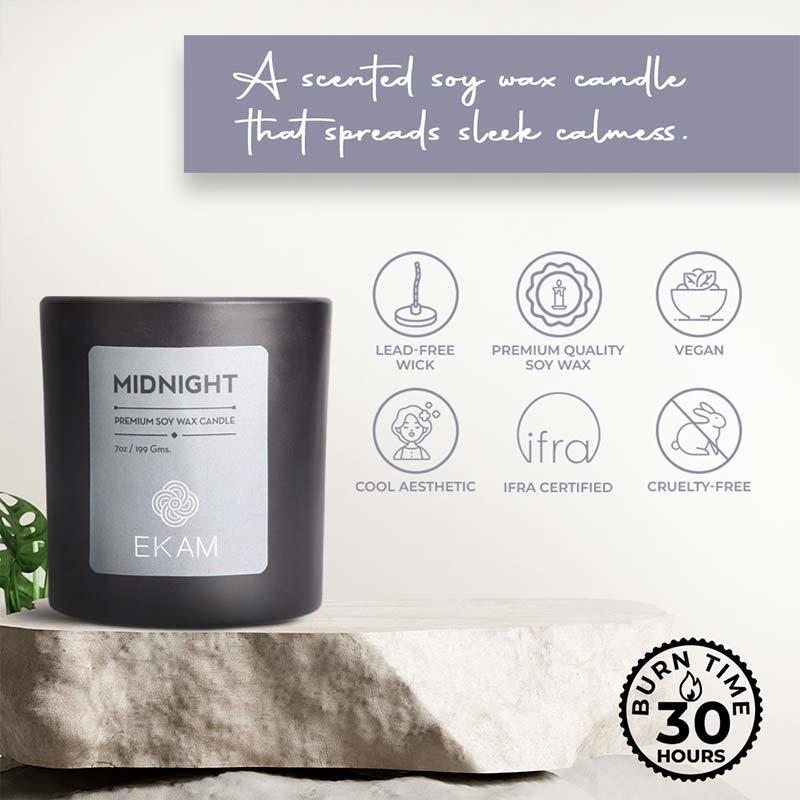 Midnight Premium Soy Wax Candle, Manly Indulgence Series