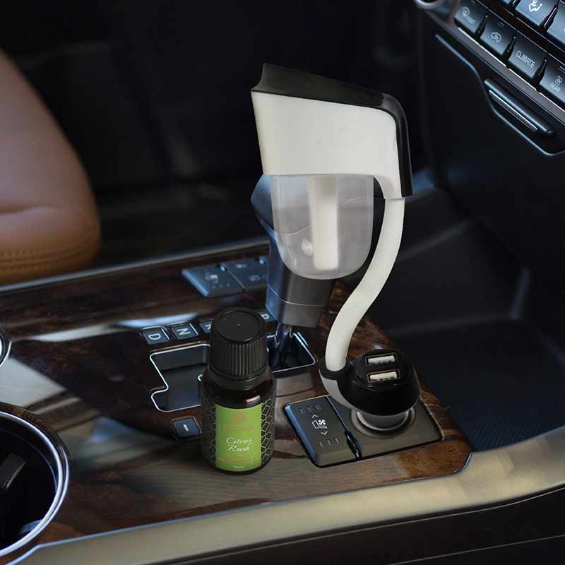 Car Aroma Diffuser with Citrus Rush Car Fragrance Oil