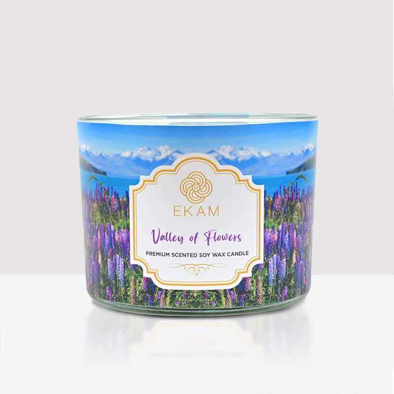 Valley of Flowers 3 Wick Soy Wax Scented Candle