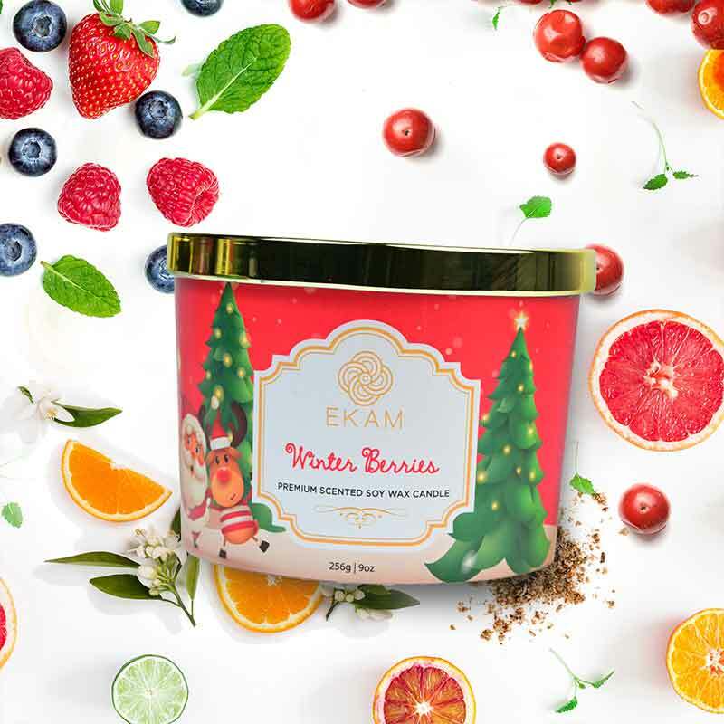 Winter Berries 3 Wick Scented Candle