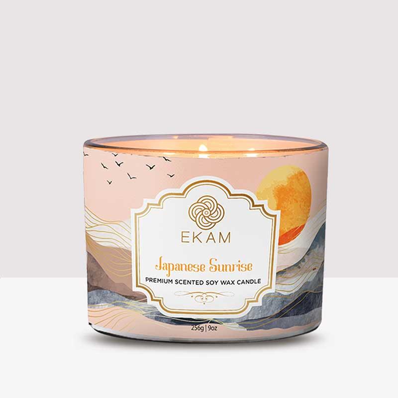 Japanese Sunrise 3 Wick Soy Wax Scented Candle