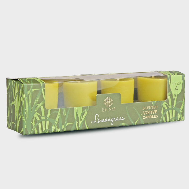 Lemon Grass Votive Candles Set (4 Pack)