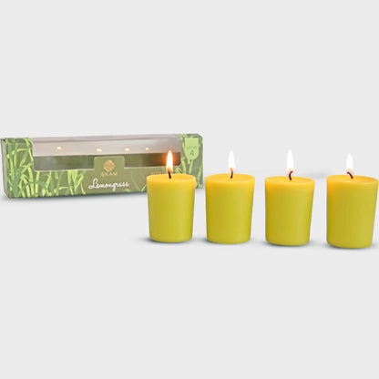 Lemon Grass Votive Candles Set (4 Pack)