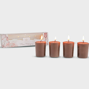 Mahogany Votive Candles Set (4 Pack)