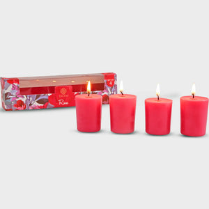 Rose Votive Candles Set (4 Pack)