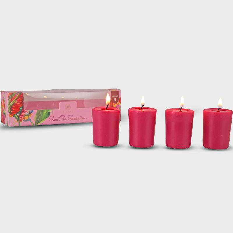 Sweet Pea Sensation Votive Candles Set (4 Pack)