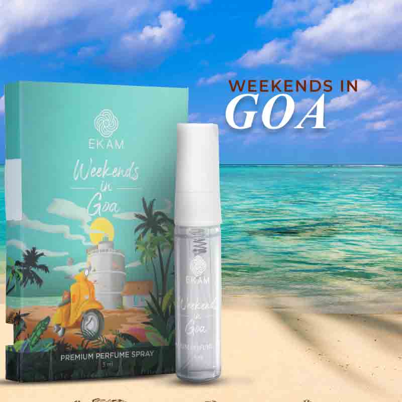 Pack of 6 Perfume Sprays-5 ml| Chilling in Hauz Khas| Destination Wedding in Udaipir| Evenings in Santorini| High Tea in London| Sightseeing in Barcelona| Weekends in Goa