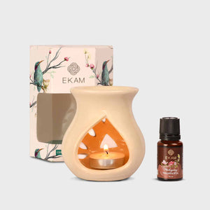 Mahogany Ceramic Oil Warmer Set, Core Range