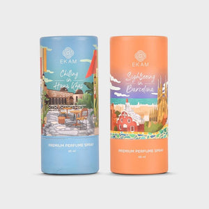 Pack of 2 Perfume Sprays-60 ml (Chilling in Hauz Khas + 60 ml Sightseeing in Barcelona)