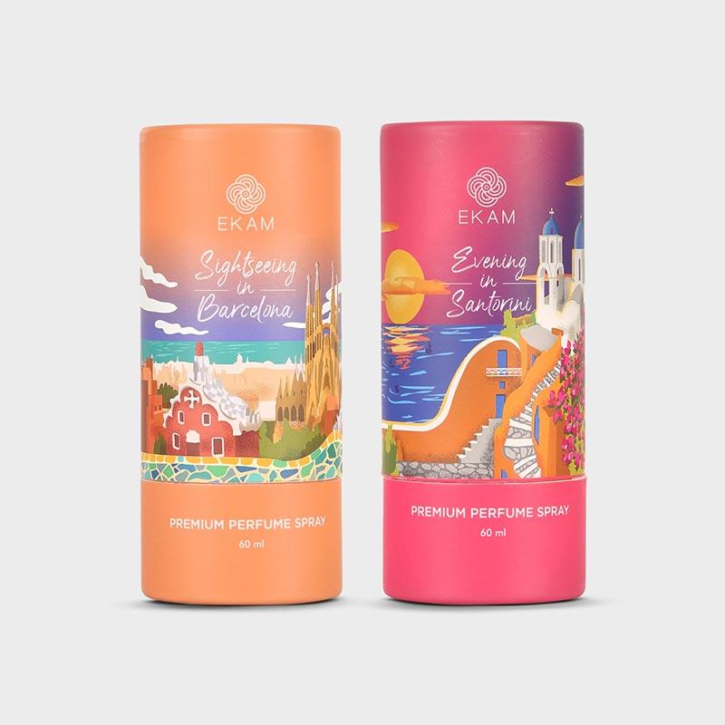 Pack of 2 Perfume Sprays-60 ml (Evenings in Santorini + Sightseeing in Barcelona)