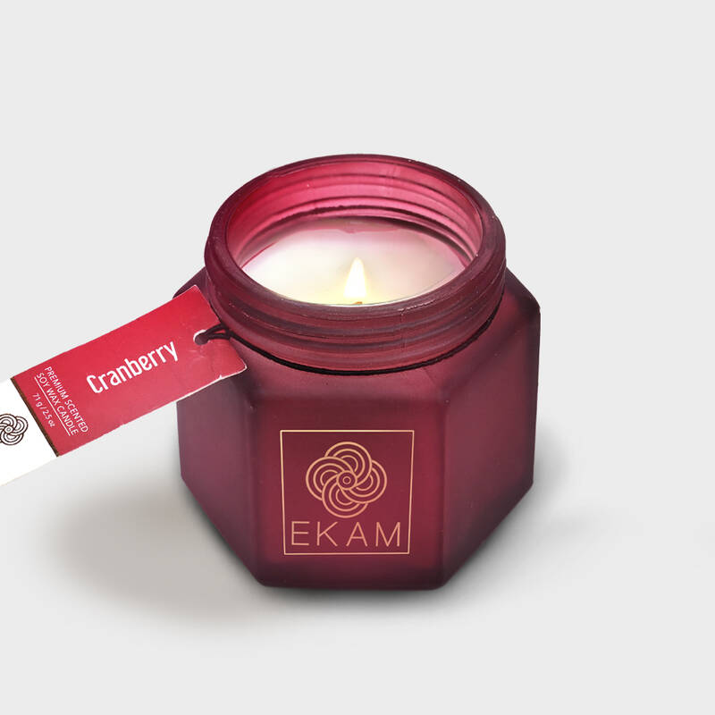 Cranberry Hexa Jar Scented Candle