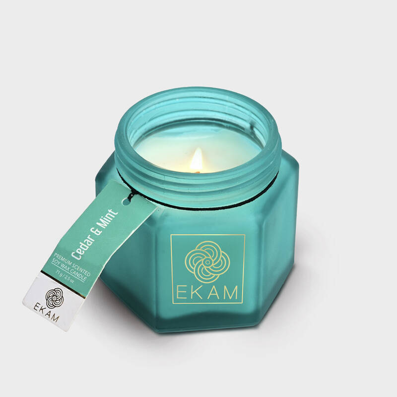Cedar &amp; Mint Hexa Jar Scented Candle