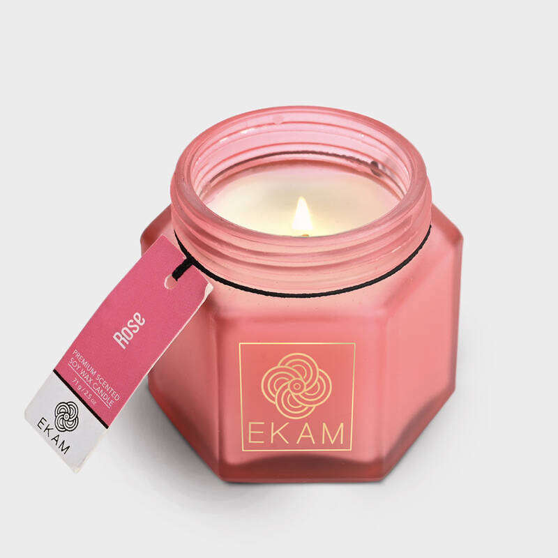 Rose Hexa Jar Scented Candle