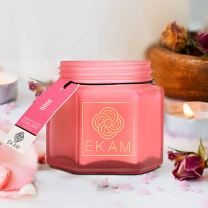 Rose Hexa Jar Scented Candle