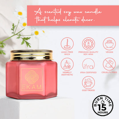 Rose Hexa Jar Scented Candle