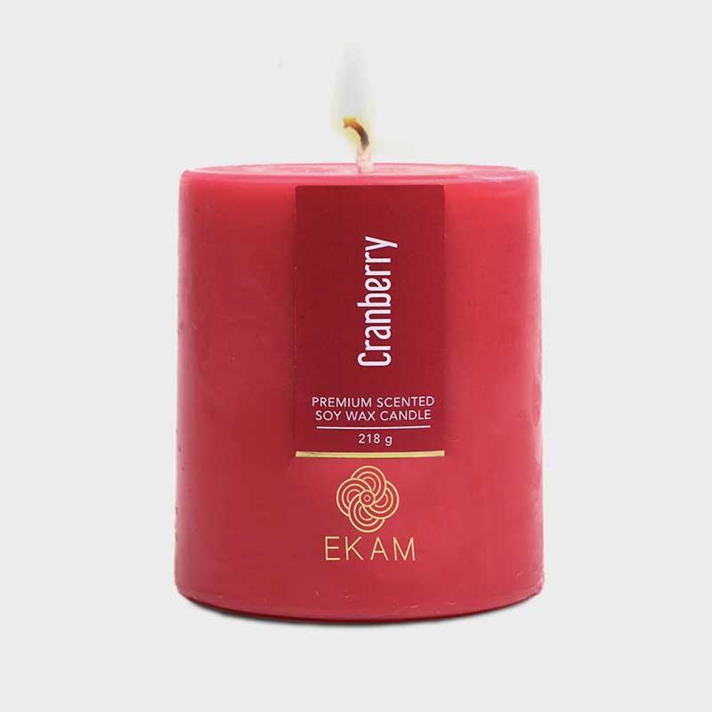Cranberry Pillar Scented Candle