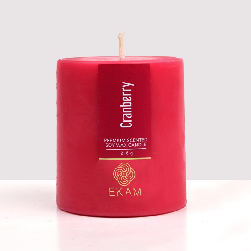 Cranberry Pillar Scented Candle