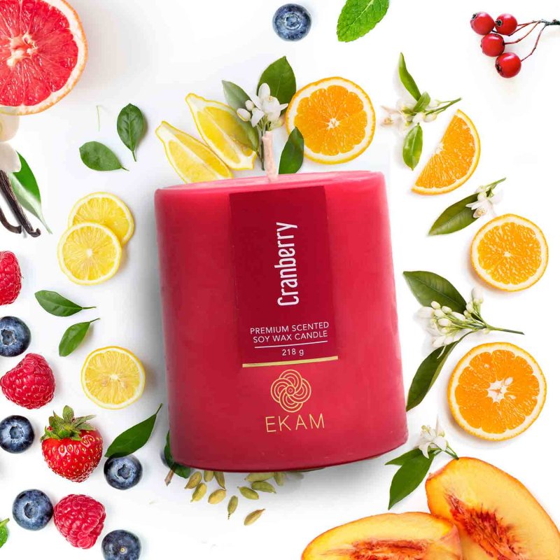 Cranberry Pillar Scented Candle