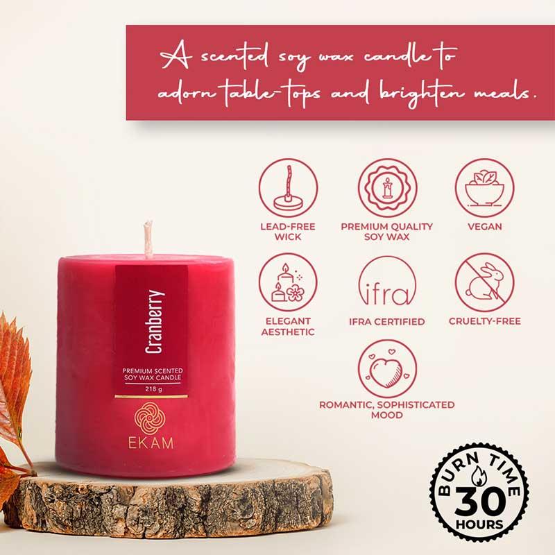 Cranberry Pillar Scented Candle