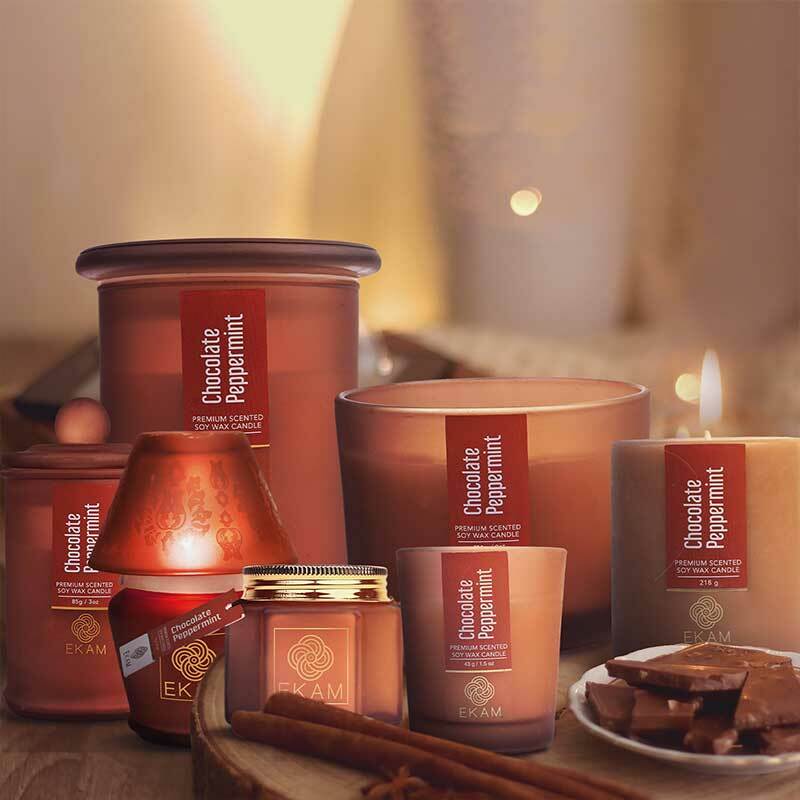 Chocolate Peppermint Pillar Scented Candle