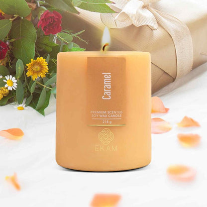 Caramel Pillar Scented Candle