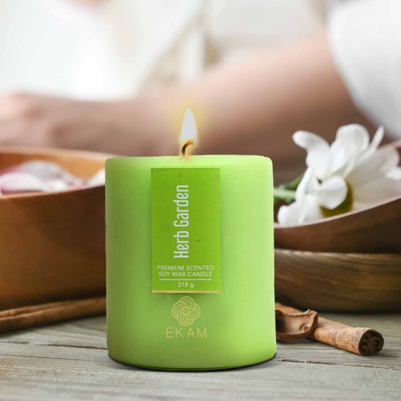 Herb Garden Pillar Scented Candle
